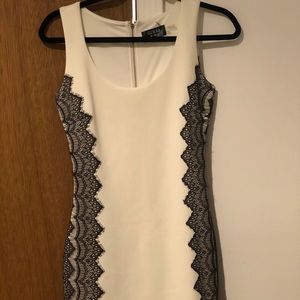 Guess white dress with black lace